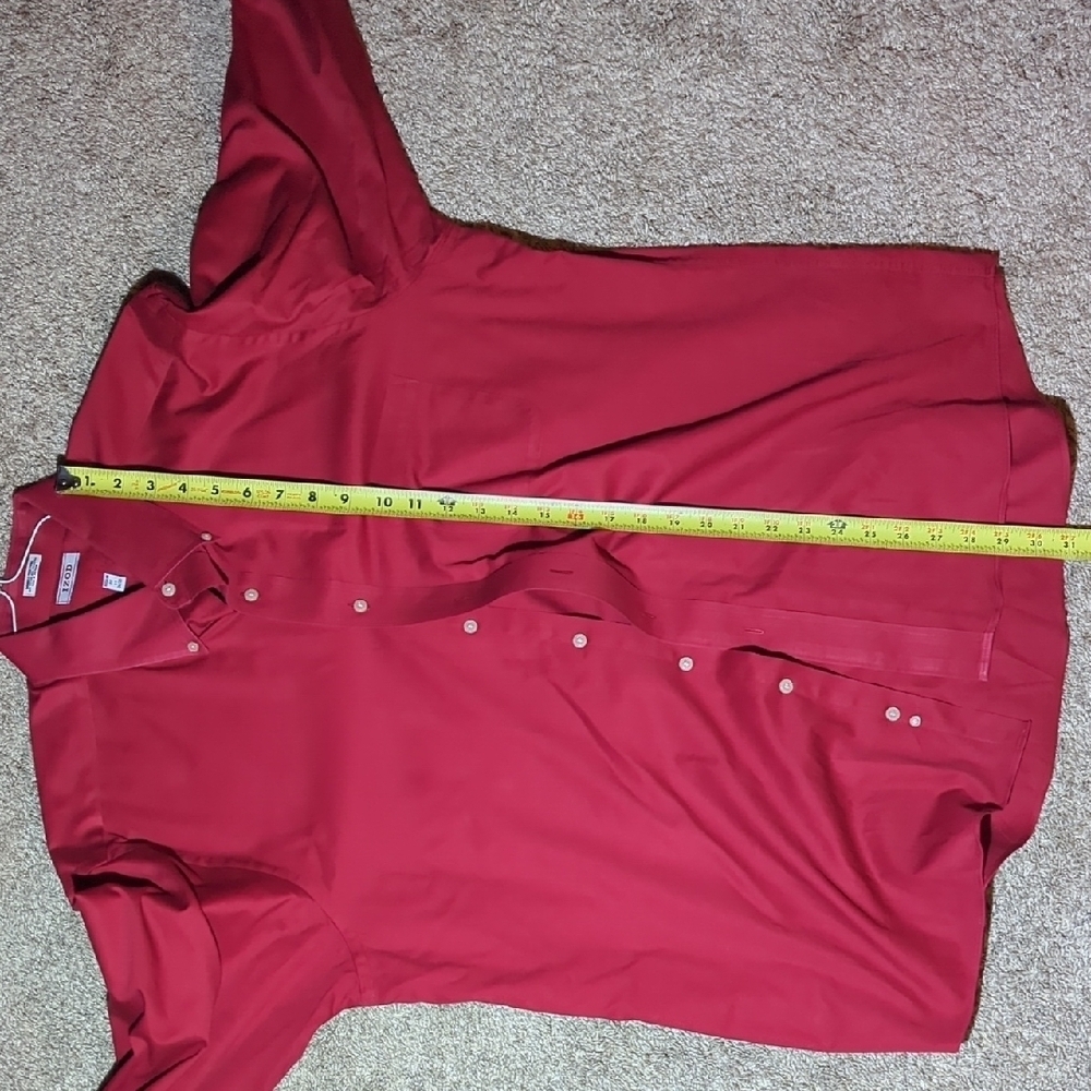 Izod Men's Deep Red Dress Shirt - Picture 6 of 7